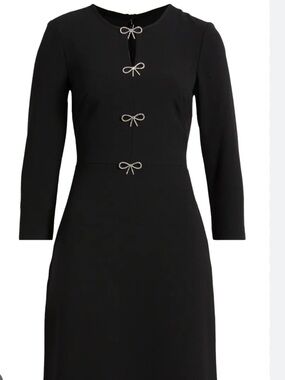 Eliza J Crystal Bow Embellished A-Line Dress